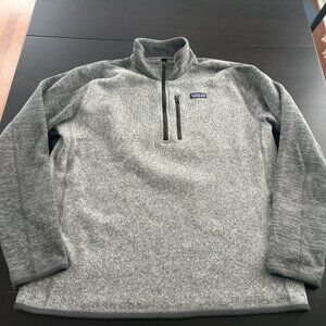 Mens Patagonia 1/4 Zip Better Sweater Pullover Gray Fleece Jacket Size XL